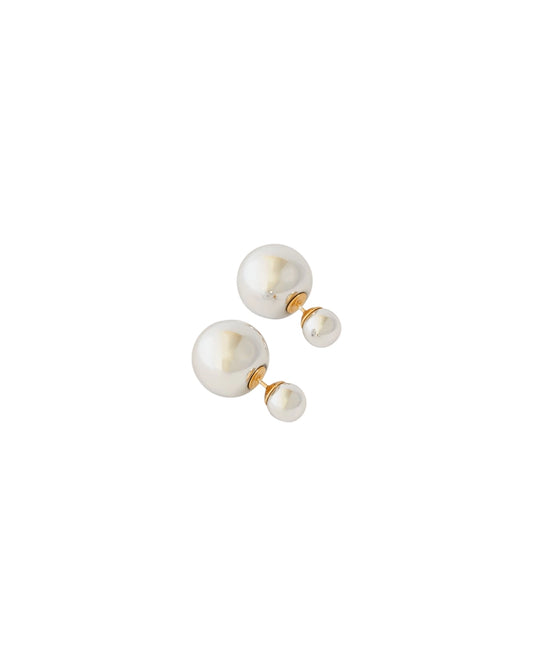 Double Ball Earrings Pearl/Pearl